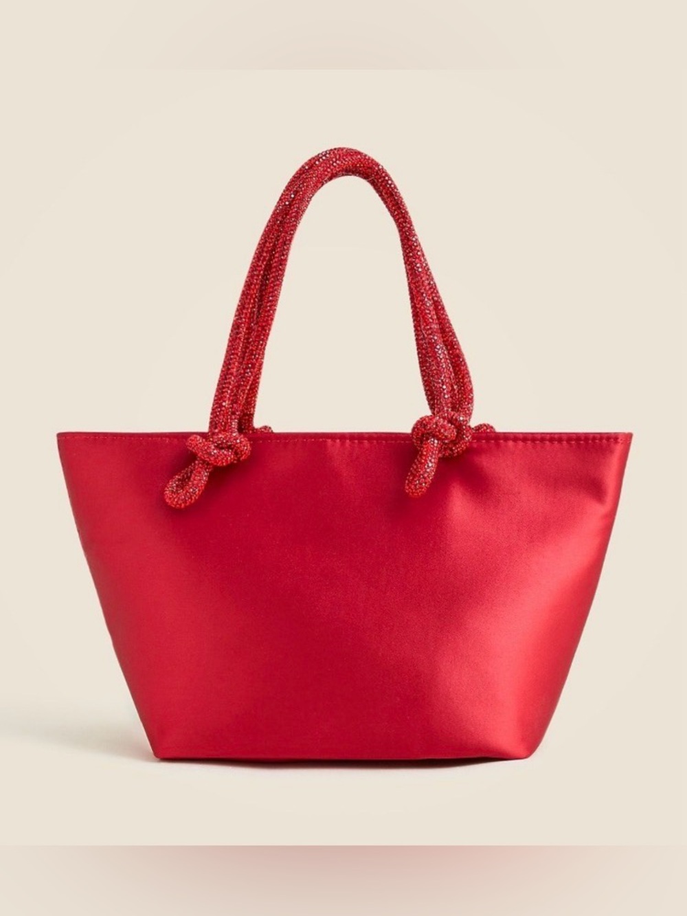 NWOT New JCrew Small satin tote with crystal handles